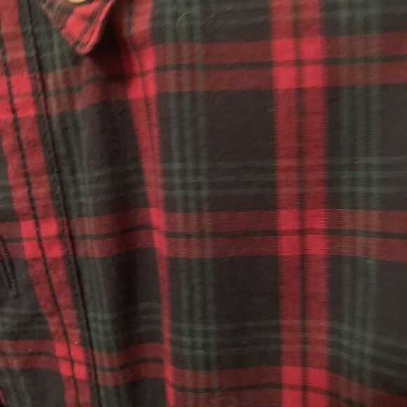 CHAPS Men's Long Sleeve Button Down Shirt L Red Green Blue Plaid Cotton Blend - Picture 4 of 6